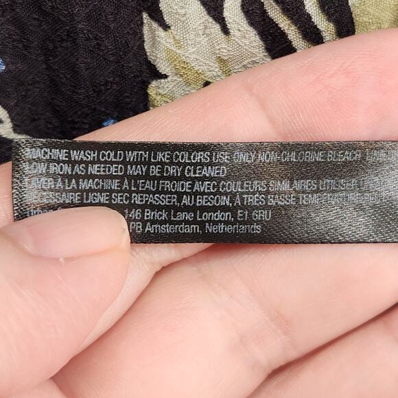 Intimately Free People Bali Wild Daisy Slip Black Ruffle Baby-doll Dress Women M - Picture 5 of 9